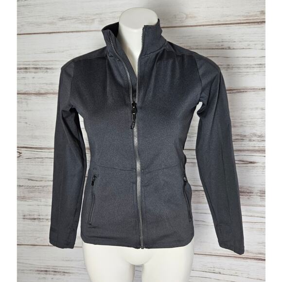 Slate Gray Zip Up Mock Neck Athletic Jacket sz Small - Picture 1 of 4